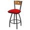 Holland Bar Stool Co 25" Swivel Counter Stool, Pewter Finish, Med Back, Canter Red Seat X830 - alternate 1